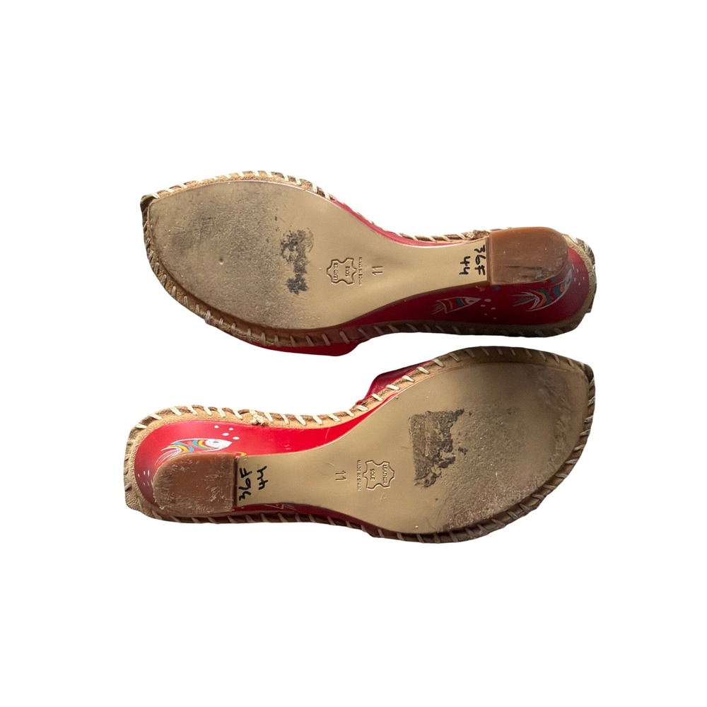 Paloma Barcelo Y2K Red Leather Fish Slide Sandals Made in Spain Women's Size - Picture 9 of 9